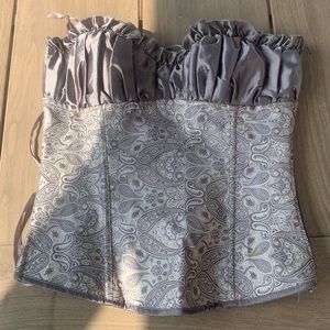 Unbranded silver and grey paisley print corset